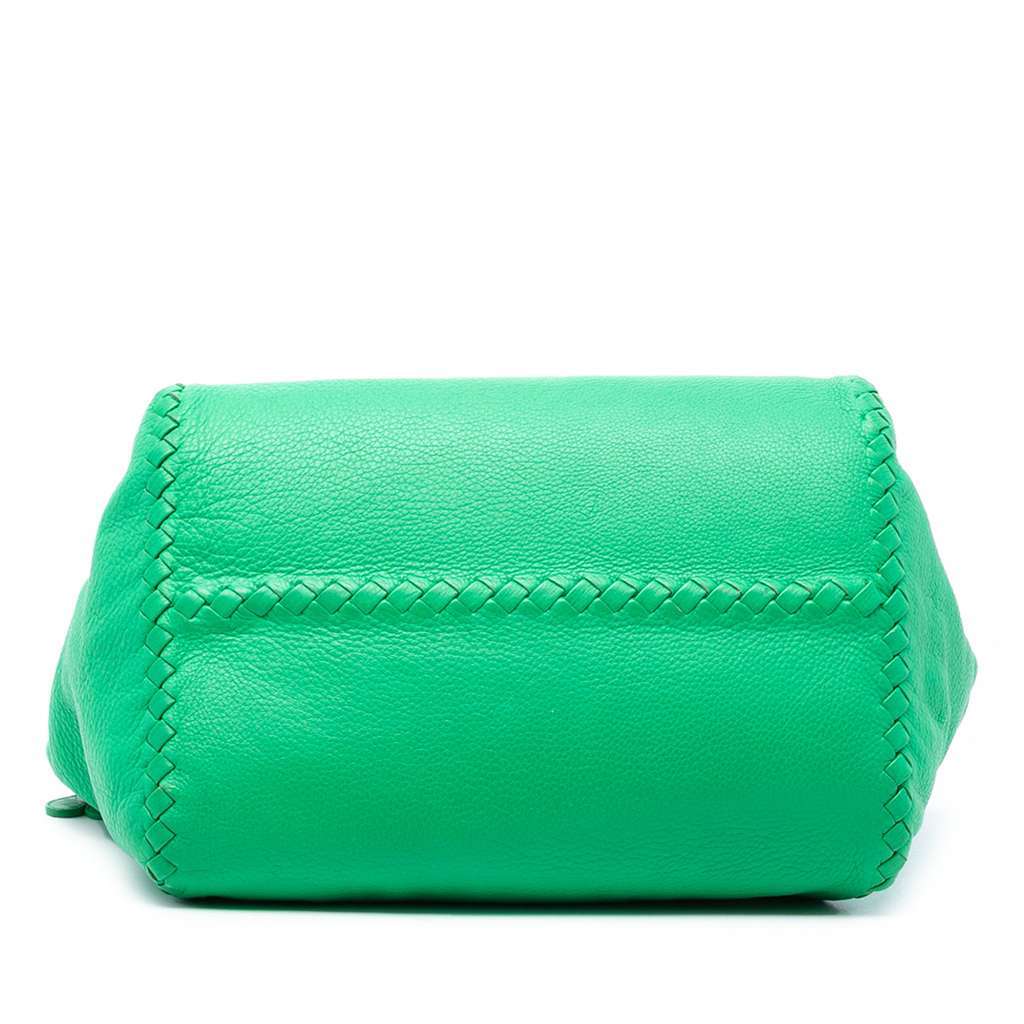 Bottega Veneta Intrecciato Trimmed Cervo Tote Green Leather Very good - Inside View