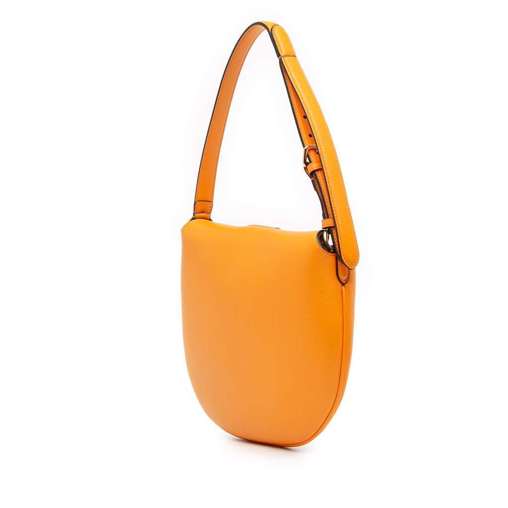Fendi Small Leather Croissant Hobo Bag Orange Leather Very good - Back View
