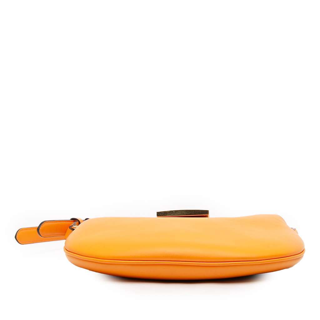 Fendi Small Leather Croissant Hobo Bag Orange Leather Very good - Inside View