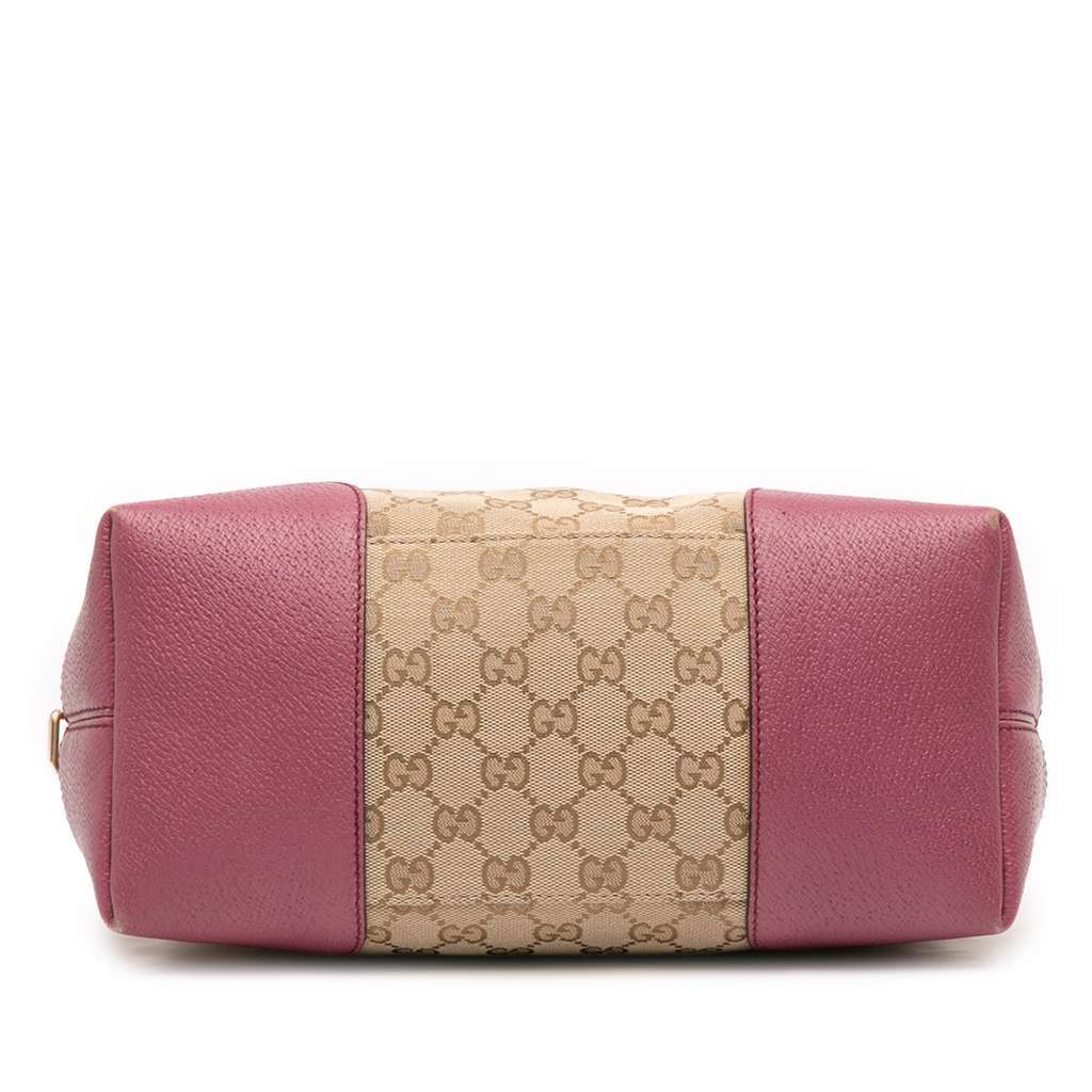 Gucci Medium GG Canvas Bree Satchel Brown Canvas Good - Inside View