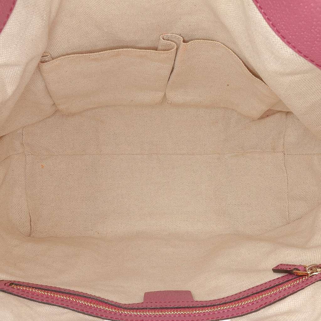Gucci Medium GG Canvas Bree Satchel Brown Canvas Good - Model View