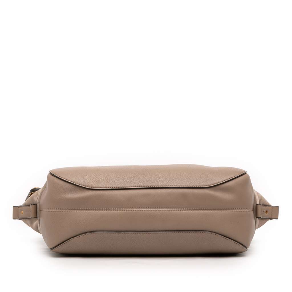 Chloé Medium Calfskin and Suede Owen Satchel Grey Leather Good condition - Inside View