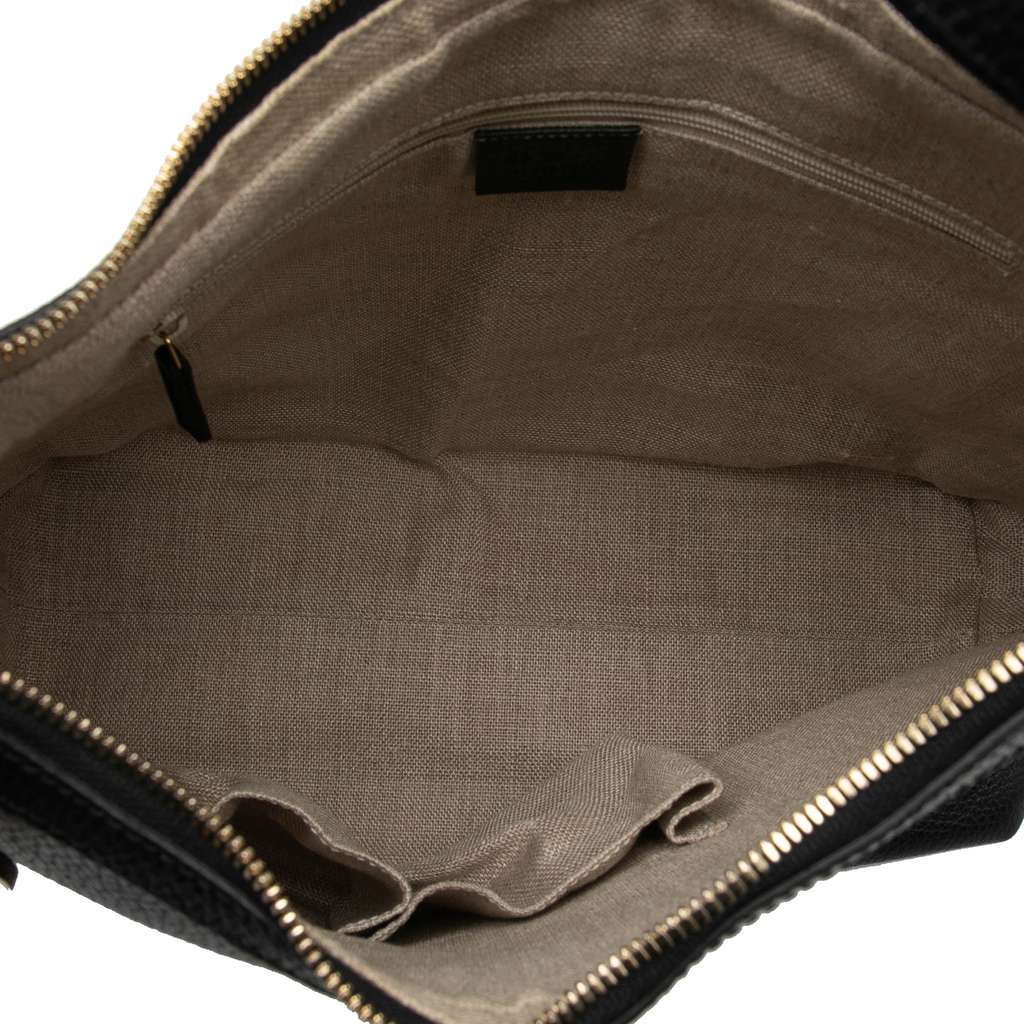 Gucci Leather GG Charm Tote Black Leather Very good - Model View
