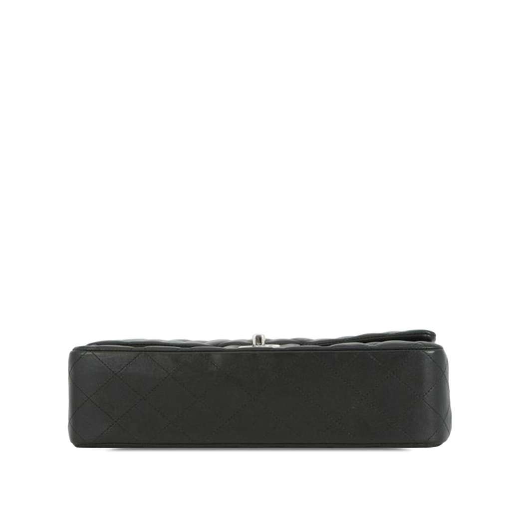 Chanel Medium Classic Lambskin Double Flap Black Leather Good - Inside View