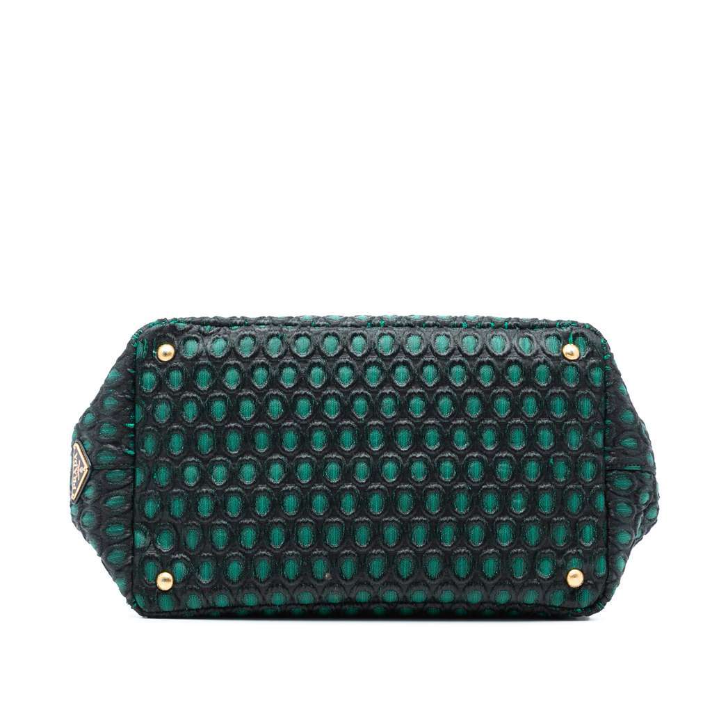 Prada Broccato Canapa Satchel Green Polyester Very good - Inside View