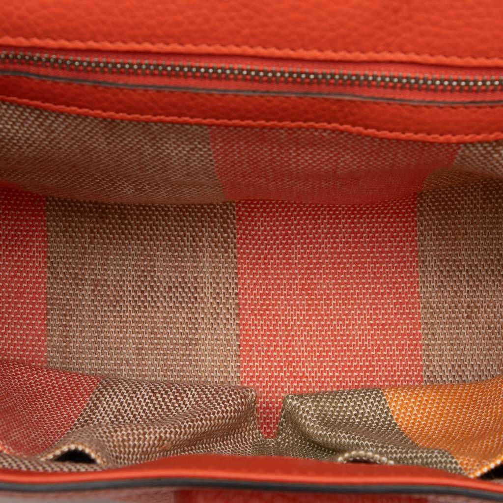 Gucci Small Leather Bamboo Daily Satchel Orange Leather Very good - Model View