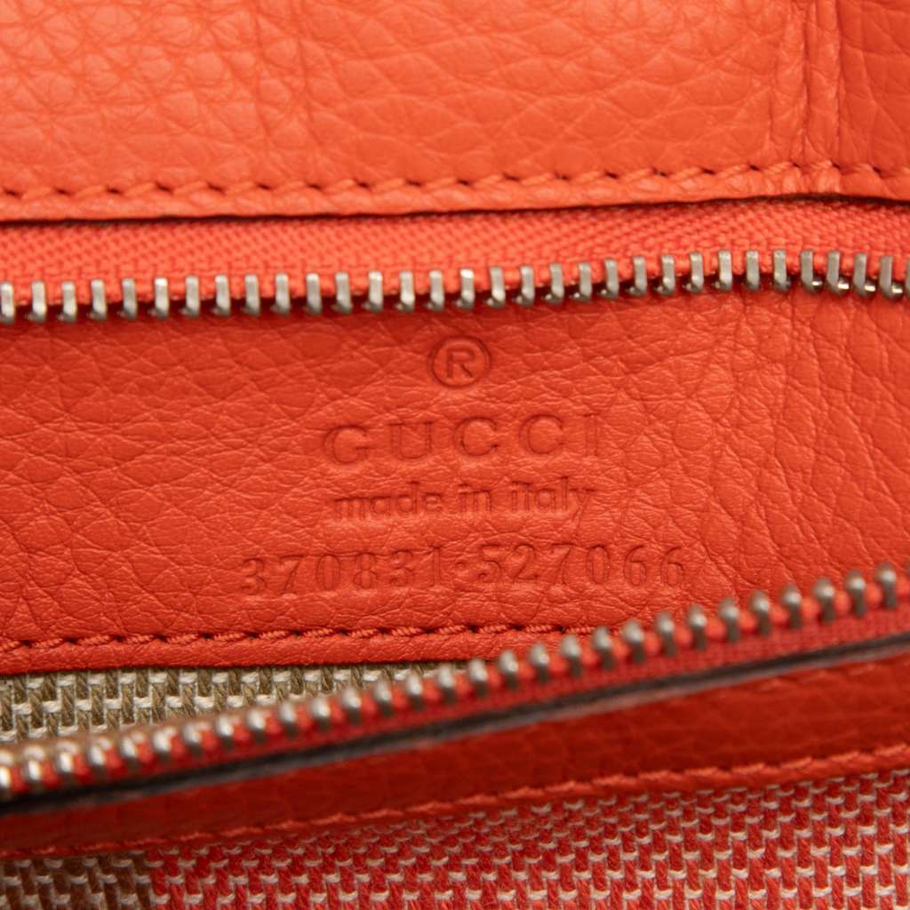 Gucci Small Leather Bamboo Daily Satchel Orange Leather Very good - Box View