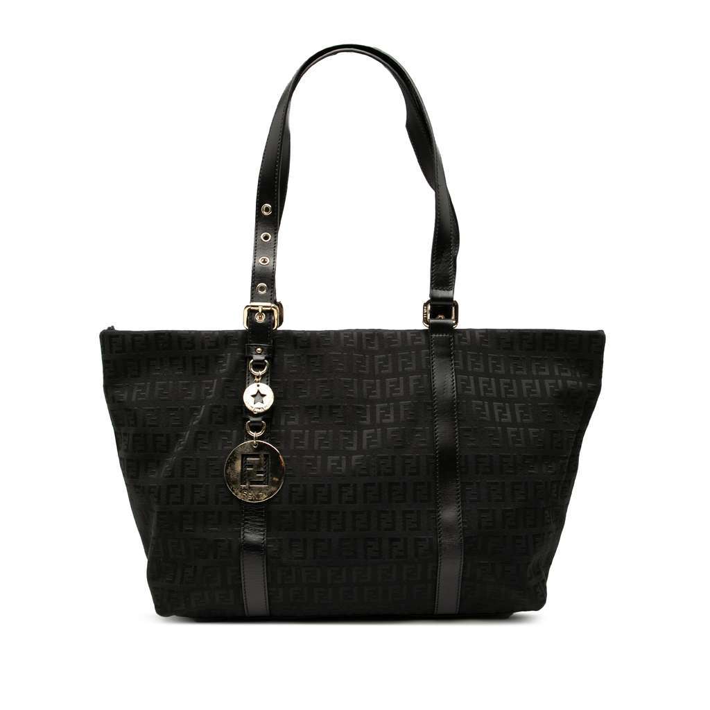 Fendi Zucchino Canvas Superstar Tote Black Canvas Very good - Front View