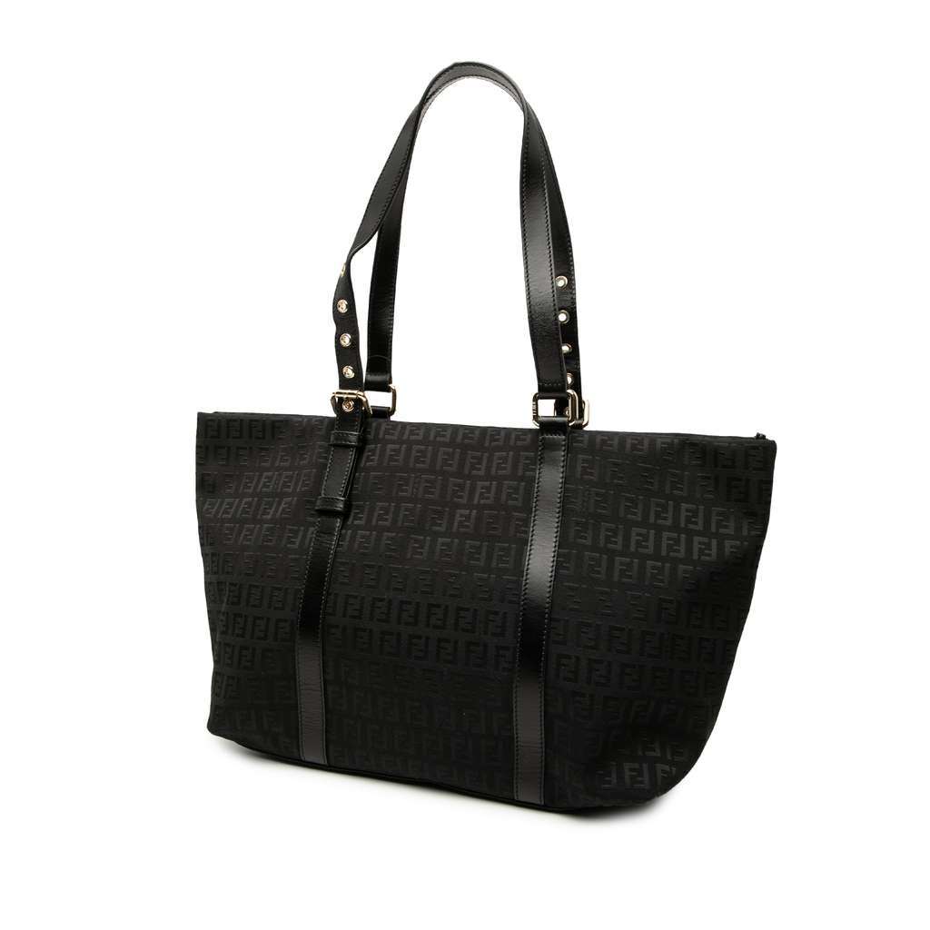 Fendi Zucchino Canvas Superstar Tote Black Canvas Very good - Back View