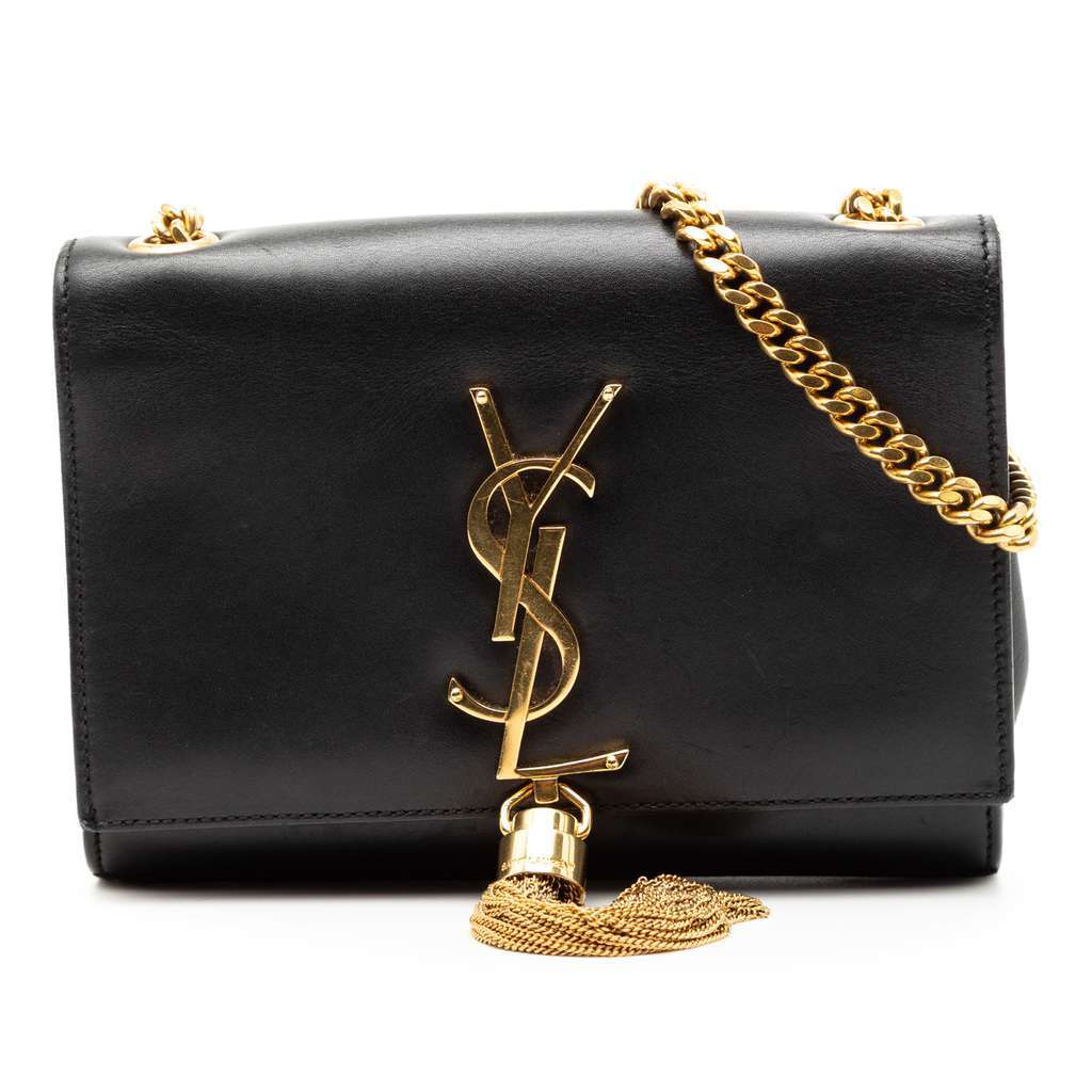 Saint Laurent Small Smooth Calfskin Monogram Kate Tassel Crossbody Black Leather Very good - Front View