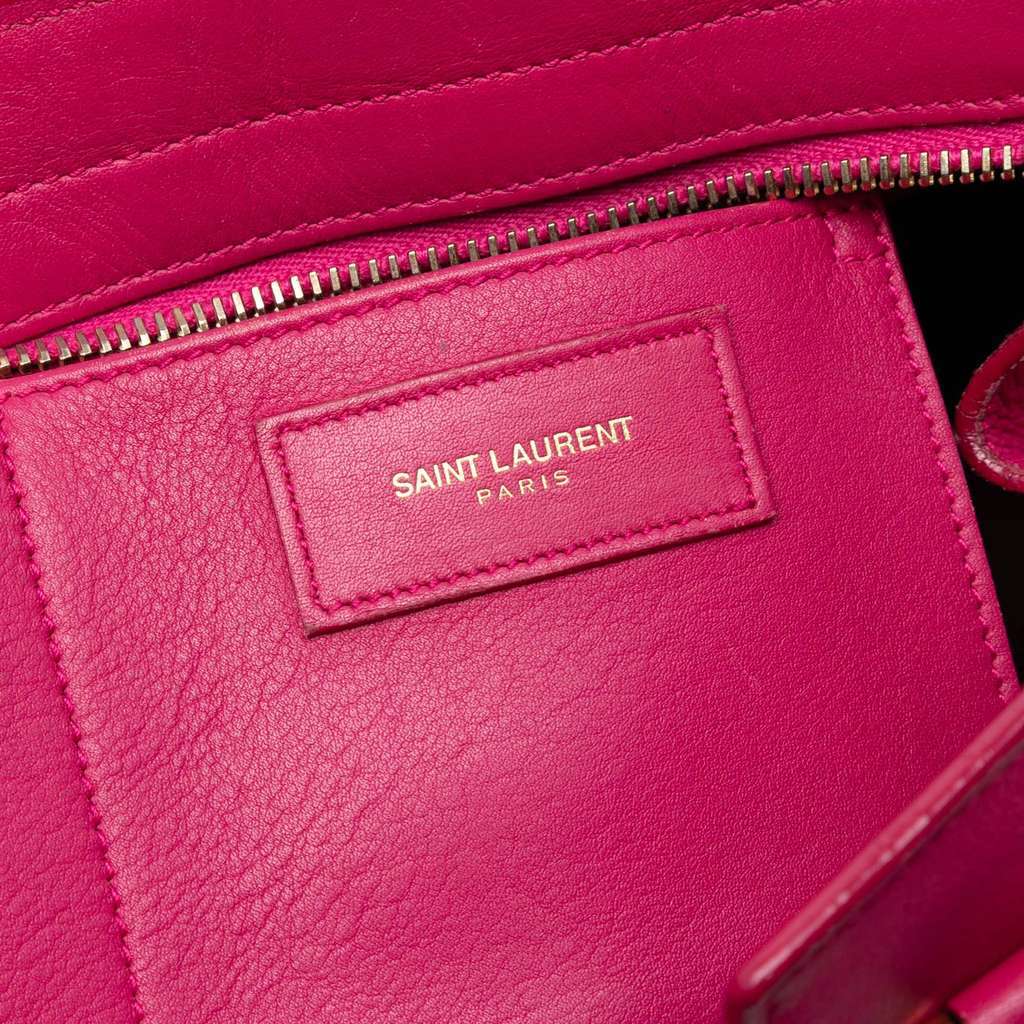 Saint Laurent Small Calfskin Cabas Chyc Satchel Pink Leather Very good - Model View