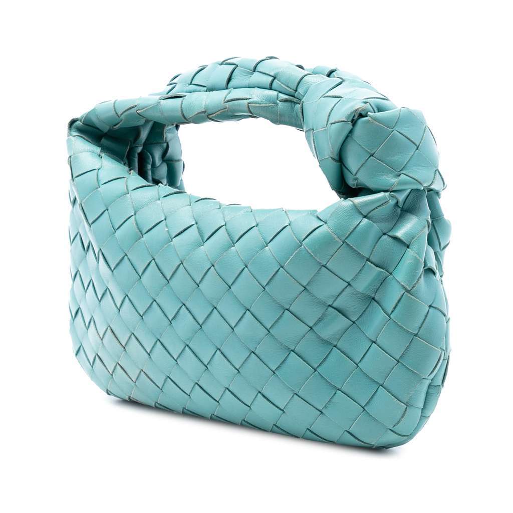 Bottega Veneta Mini Nappa Intrecciato Jodie Blue Leather Very good condition - Back View