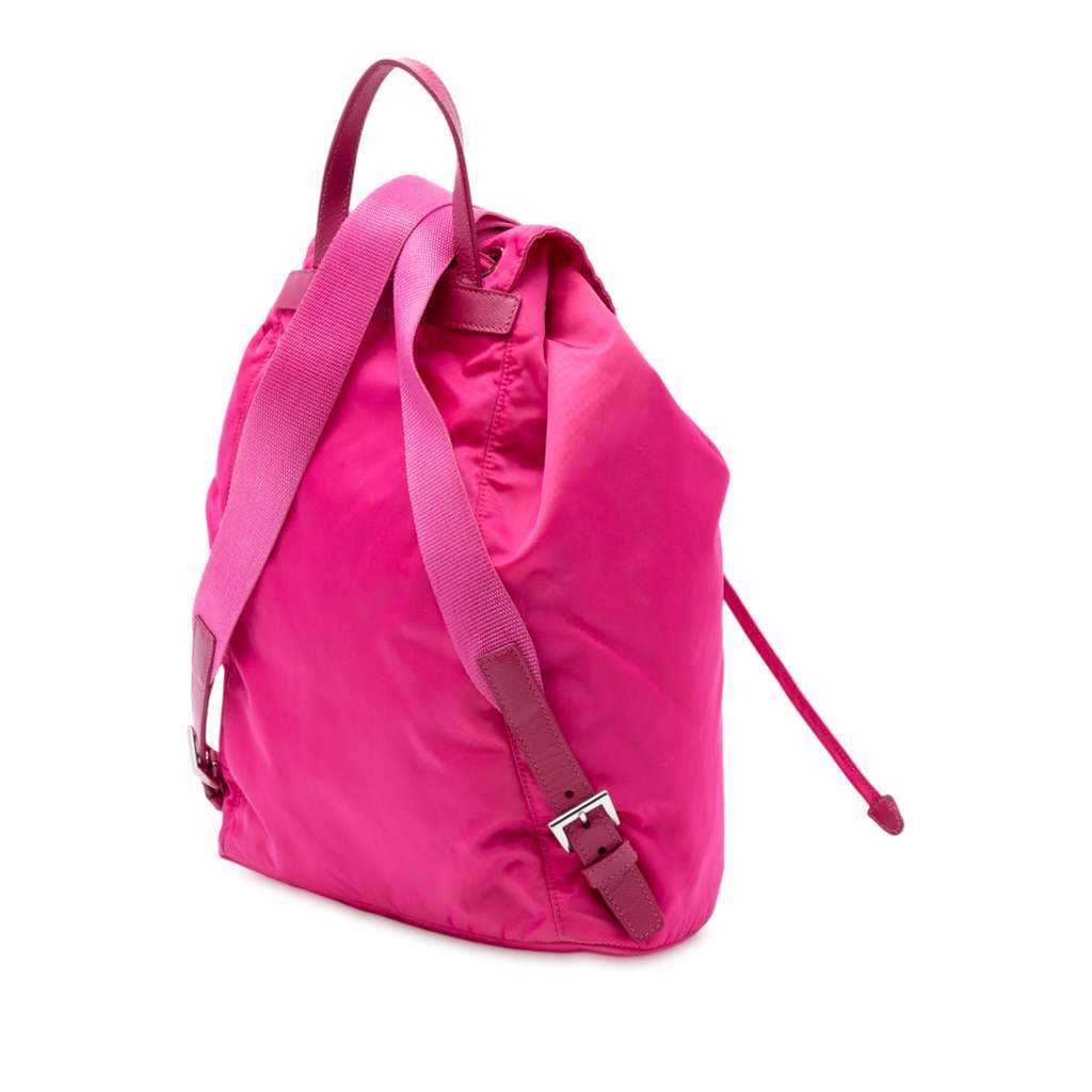 Prada Tessuto Drawstring Backpack Pink Good - Back View