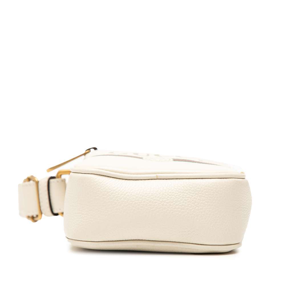 Gucci Mini Grained Calfskin Logo Crossbody White Leather Very good - Inside View