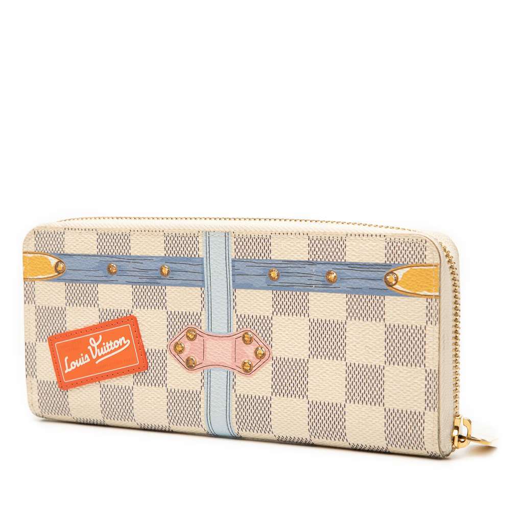Louis Vuitton Damier Azur Summer Trunks Zippy Long Wallet White Very good condition - Back View