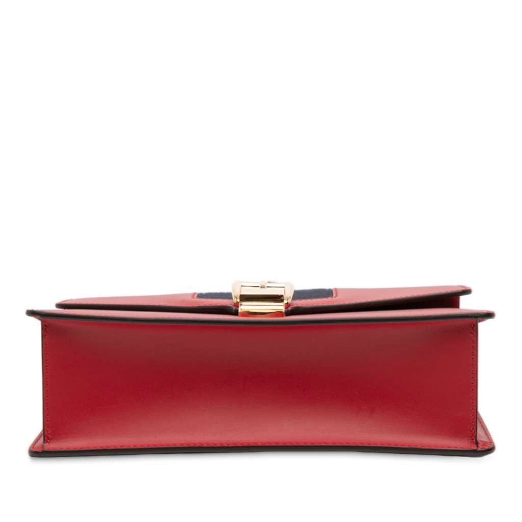 Gucci Small Leather Sylvie Web Satchel Red Leather Very good - Inside View