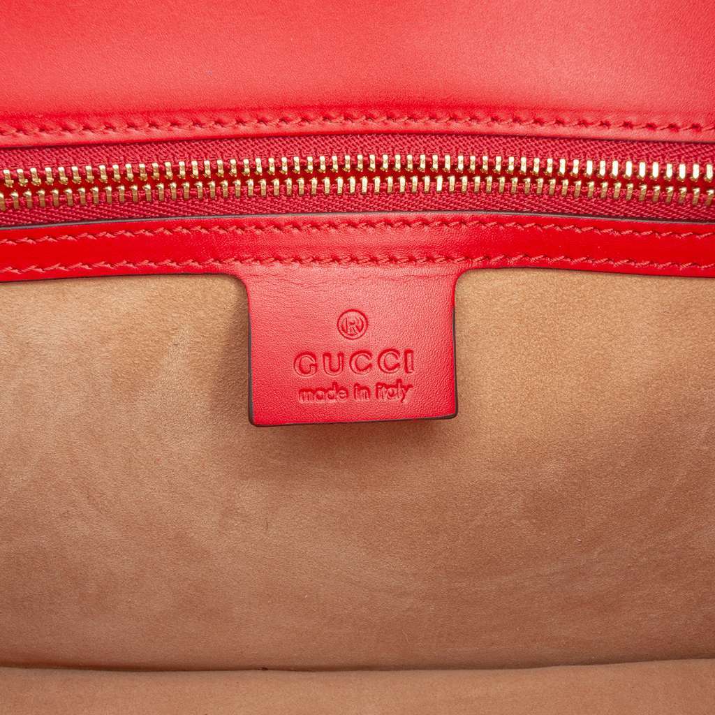 Gucci Small Leather Sylvie Web Satchel Red Leather Very good - Box View
