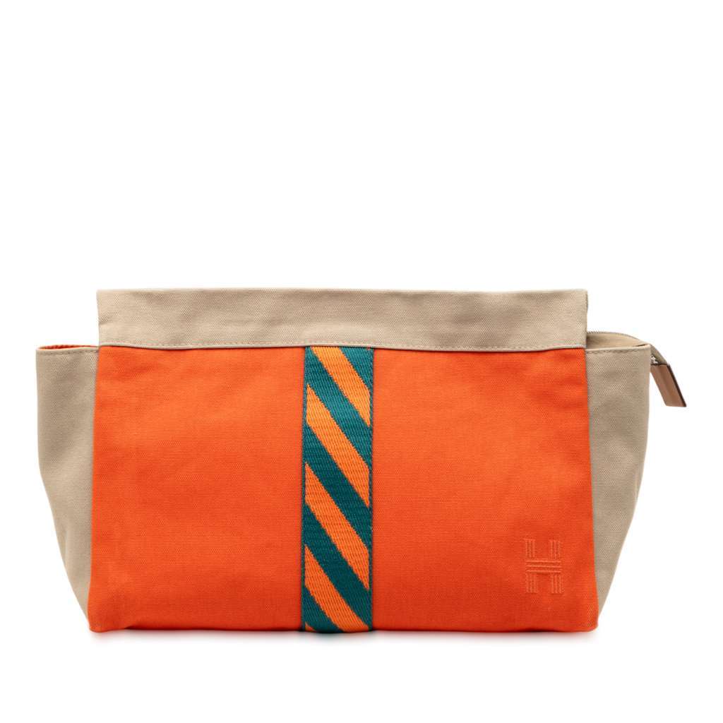 Hermès Canvas Jimetou Jumping Case Orange Canvas Very good - Front View