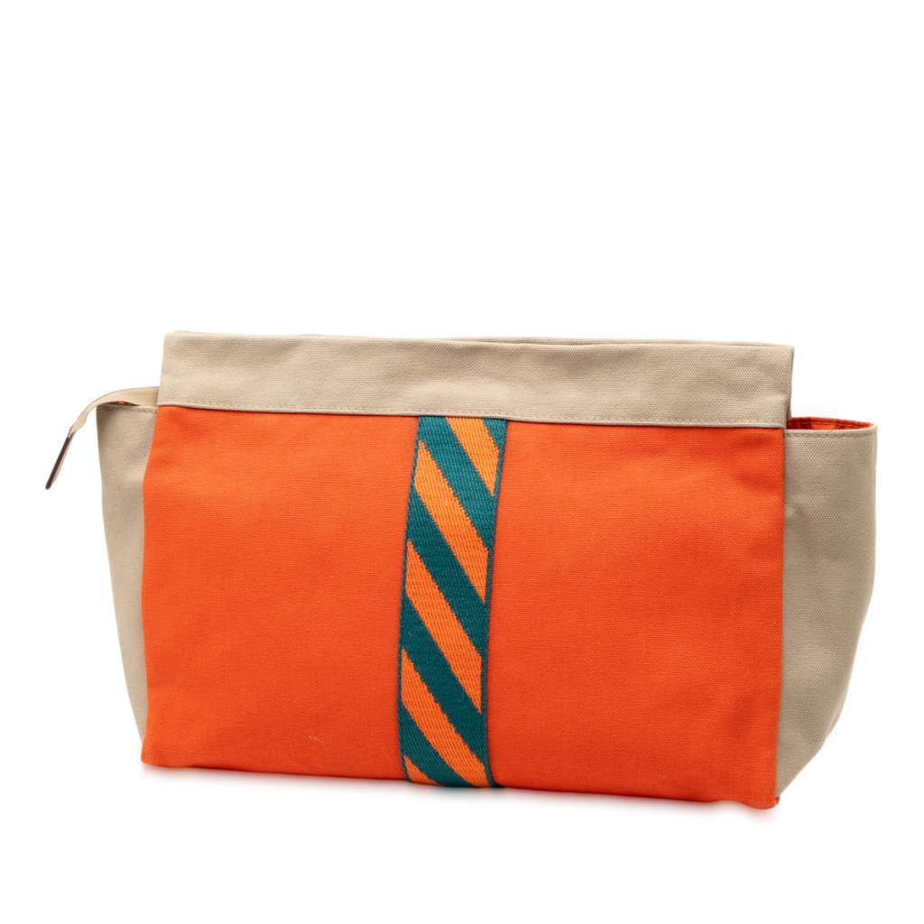 Hermès Canvas Jimetou Jumping Case Orange Canvas Very good - Back View