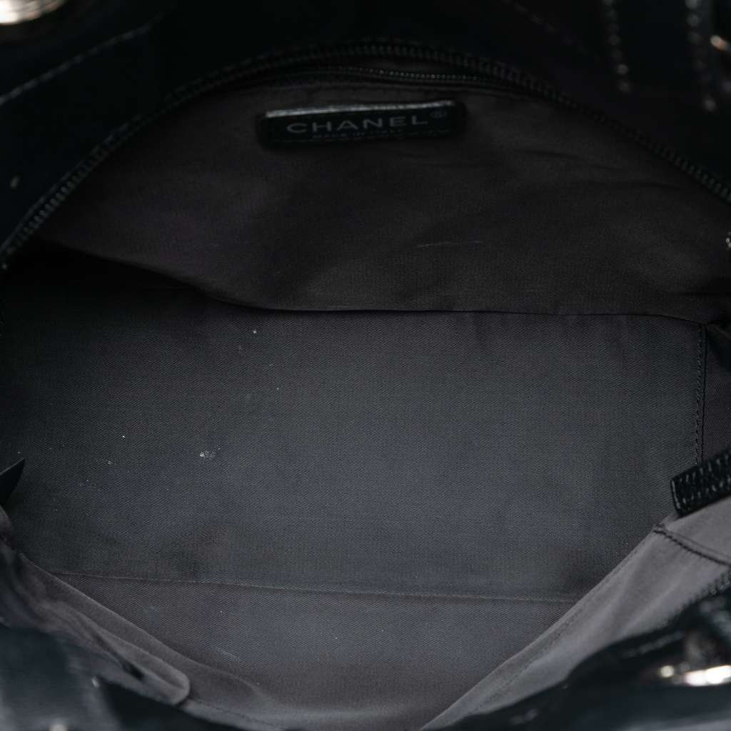 Chanel Small Quilted Coated Canvas Paris Biarritz Tote Black Canvas Very good condition - Model View