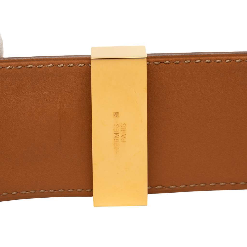 Hermès Swift and Gold Plated Collier de Chien Bracelet Red Leather Good condition - Model View
