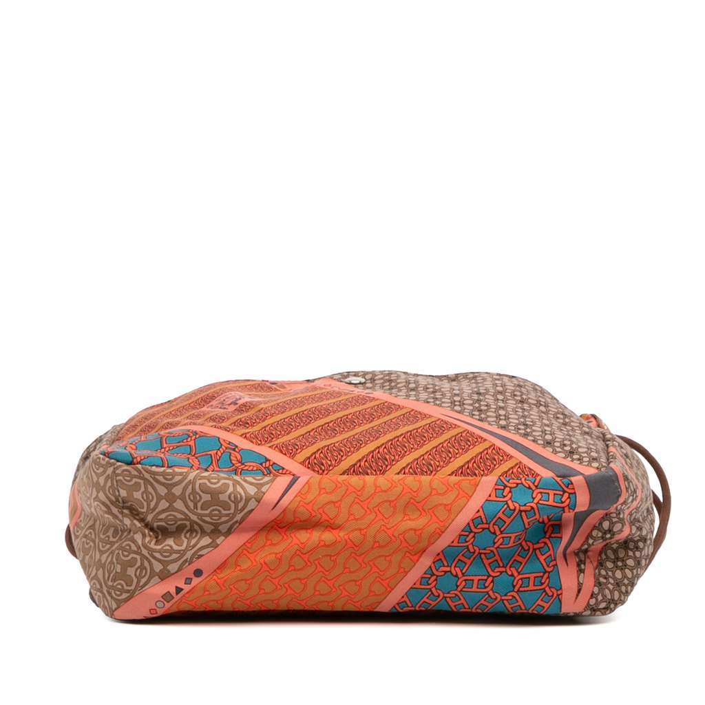 Hermès Silk Carre en Cravates Fourbi 20 Insert Pouch Brown Silk Very good condition - Inside View