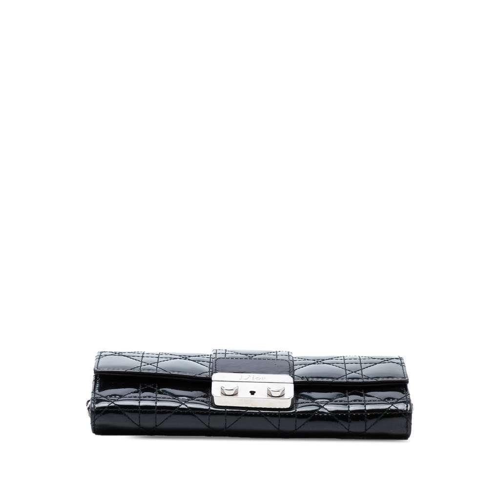 Dior Patent Cannage Miss Dior Promenade Crossbody Black Leather Good - Inside View