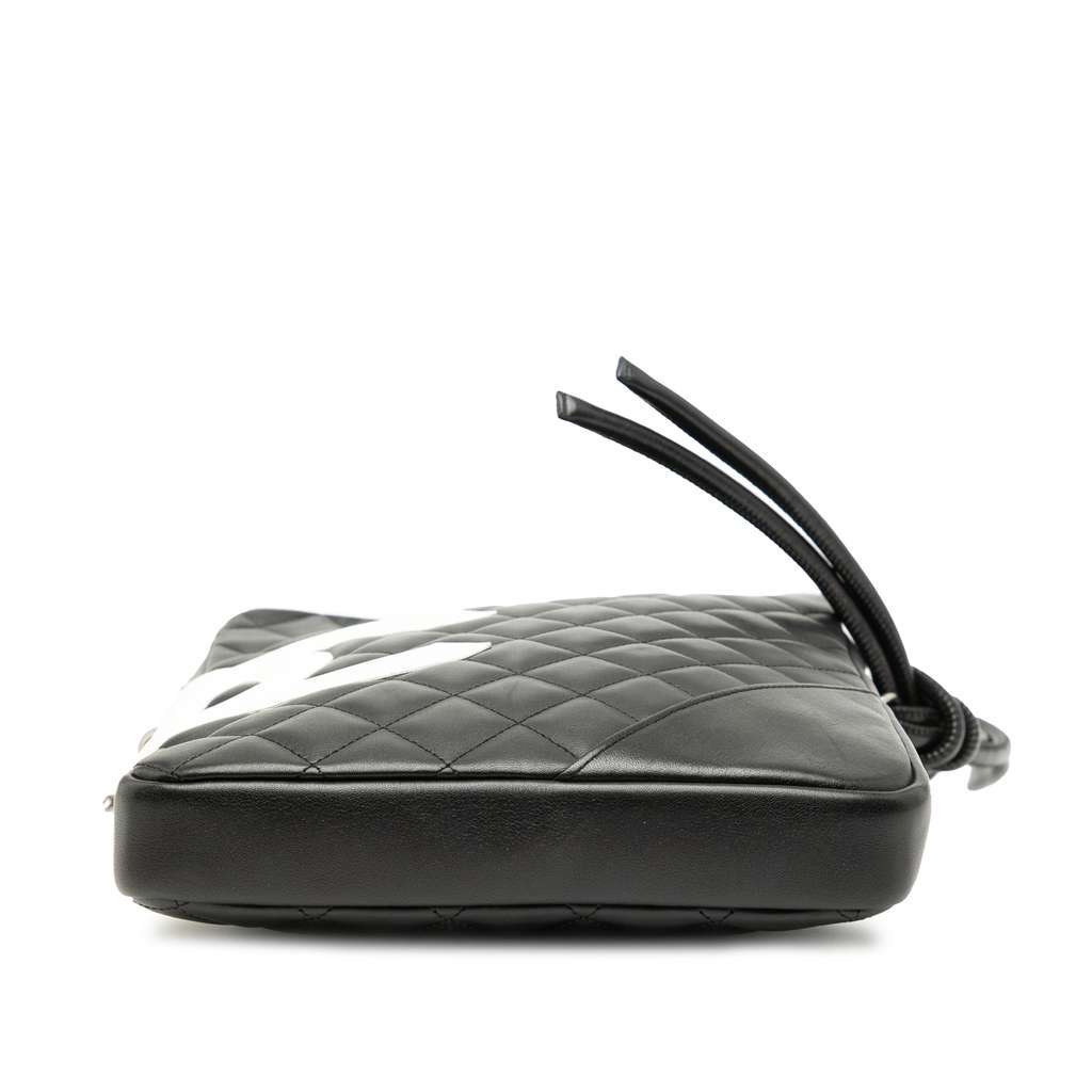 Chanel Quilted Lambskin Cambon Ligne Crossbody Black Leather Very good condition - Back View