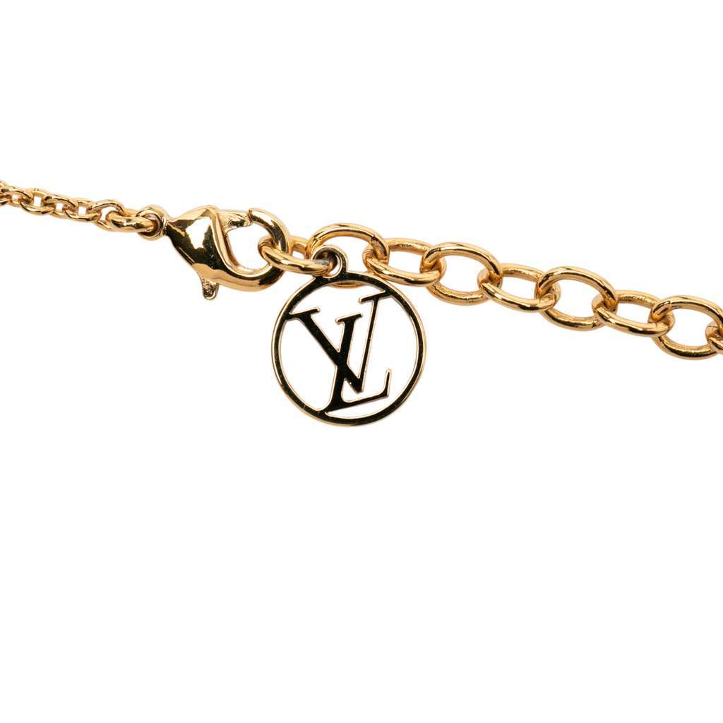 Louis Vuitton Gold Plated Essential V Necklace Gold Metal Good condition - Inside View