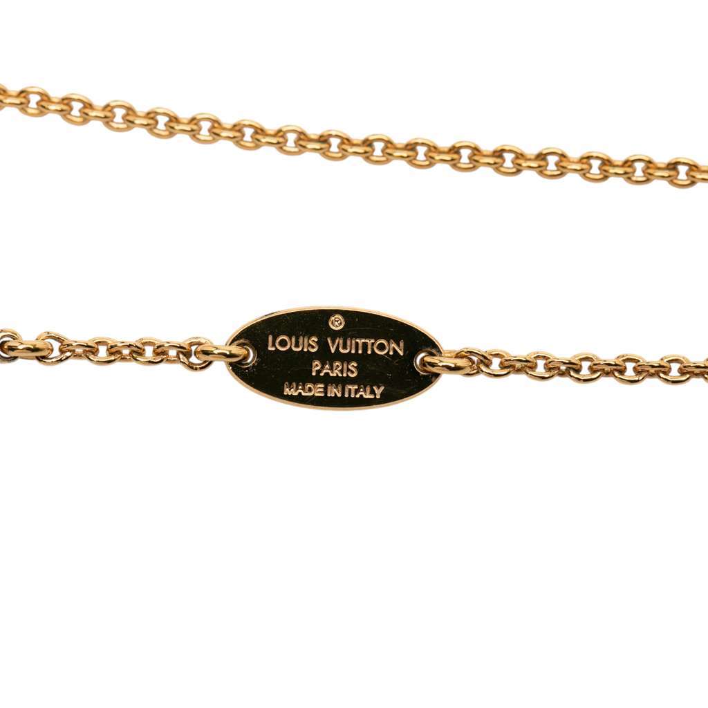 Louis Vuitton Gold Plated Essential V Necklace Gold Metal Good condition - Box View