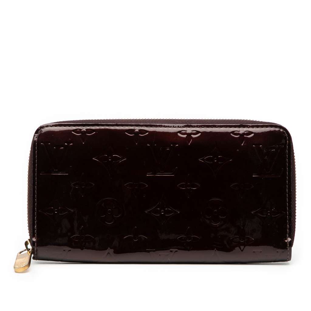 Louis Vuitton Monogram Vernis Zippy Long Wallet Purple Leather Good - Front View