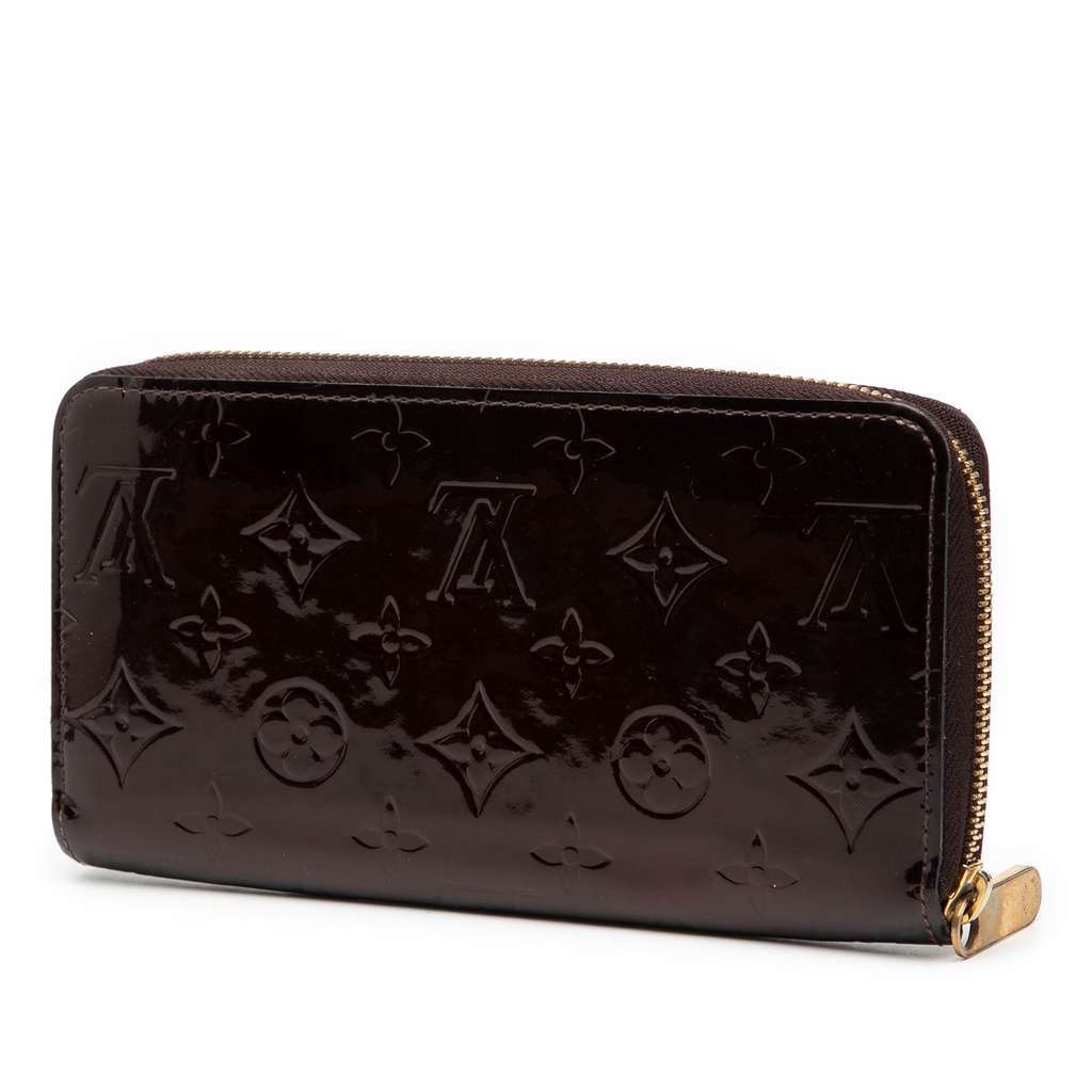 Louis Vuitton Monogram Vernis Zippy Long Wallet Purple Leather Good - Back View
