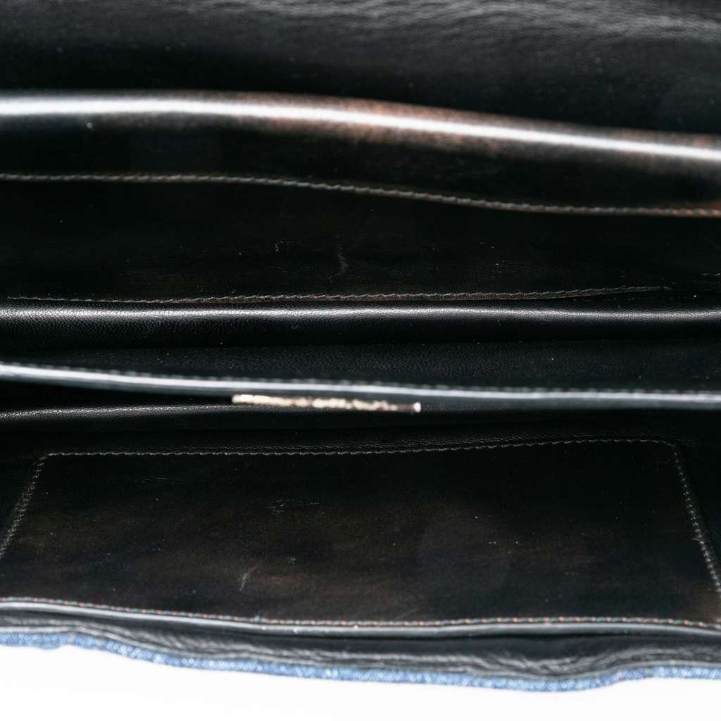 Prada Studded Denim Sound Lock Crossbody Blue Denim Very good condition - Model View