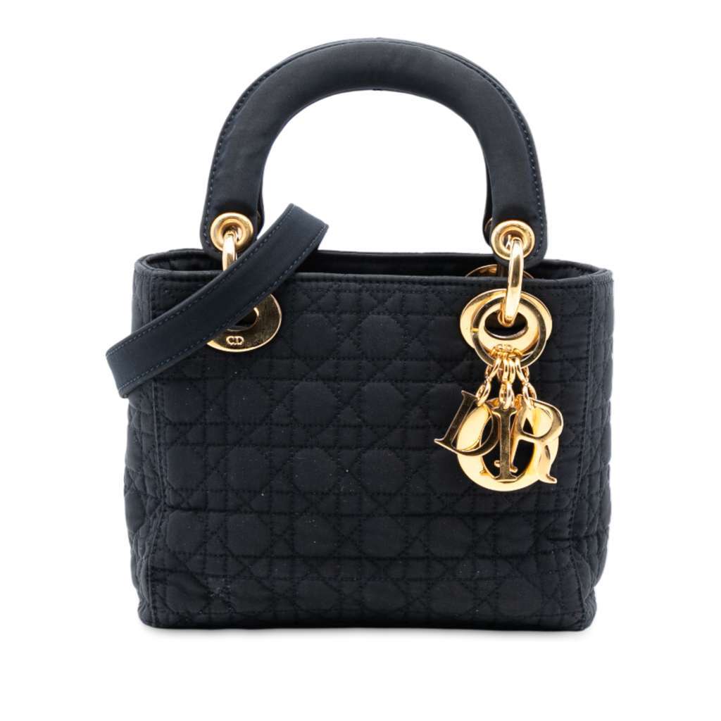 Dior Mini Nylon Cannage Lady Dior Black Very good condition - Front View