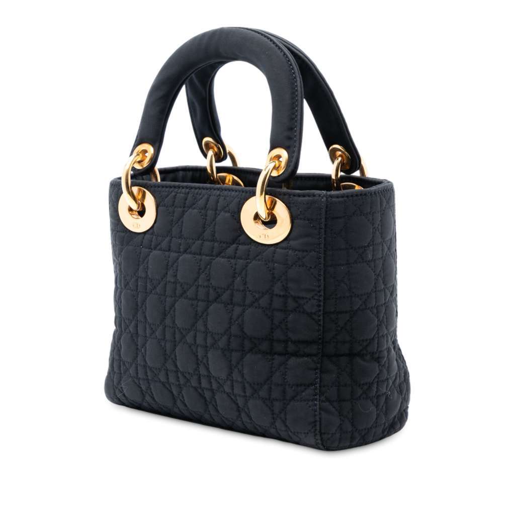 Dior Mini Nylon Cannage Lady Dior Black Very good condition - Back View