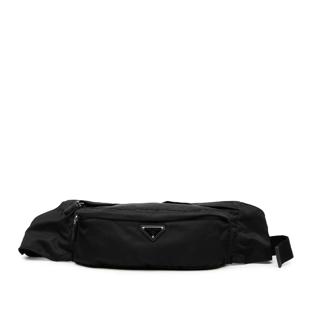 Prada Tessuto Multi Pocket Belt Bag Black Good condition - Front View