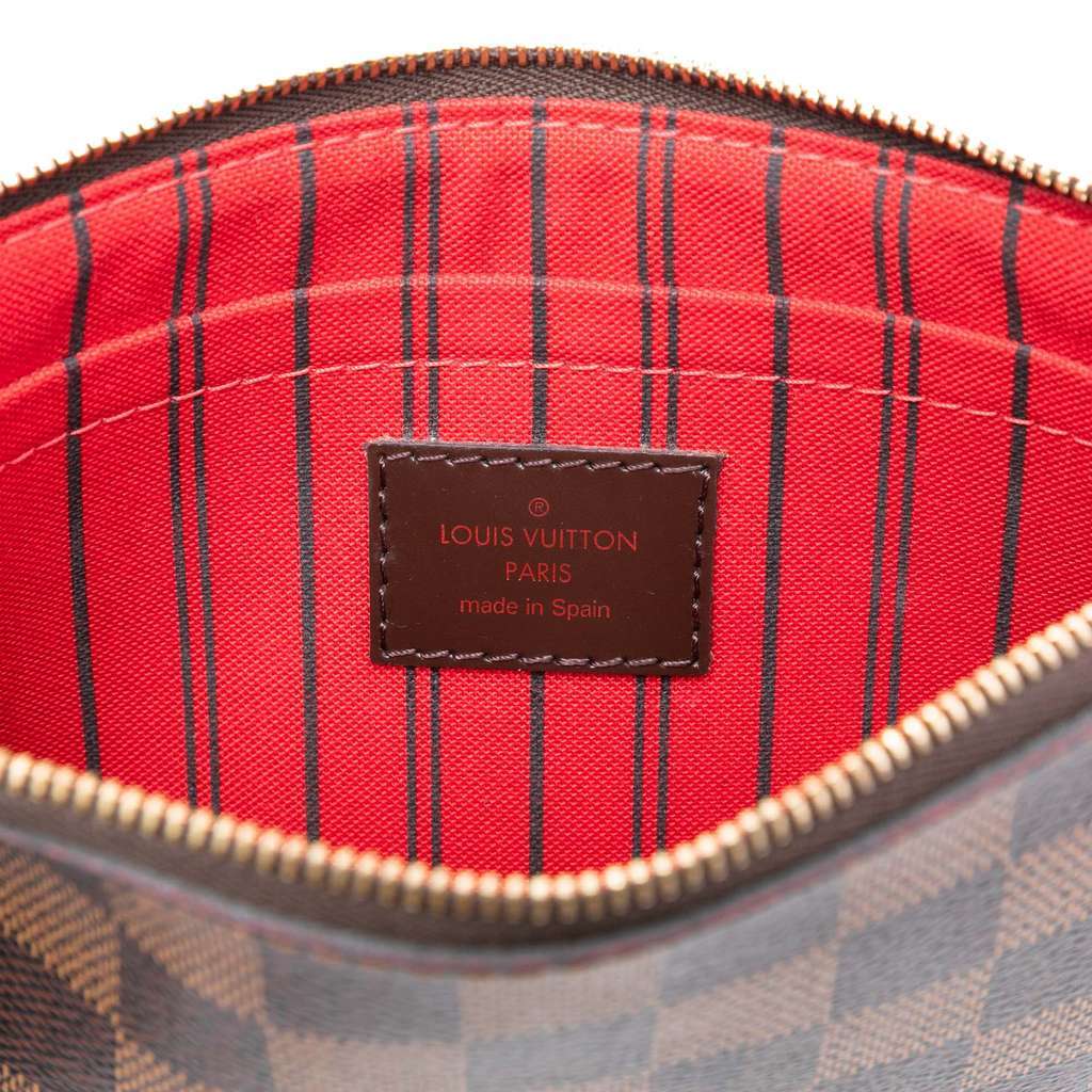 Louis Vuitton Damier Ebene Neverfull Pouch MM Brown Good - Box View