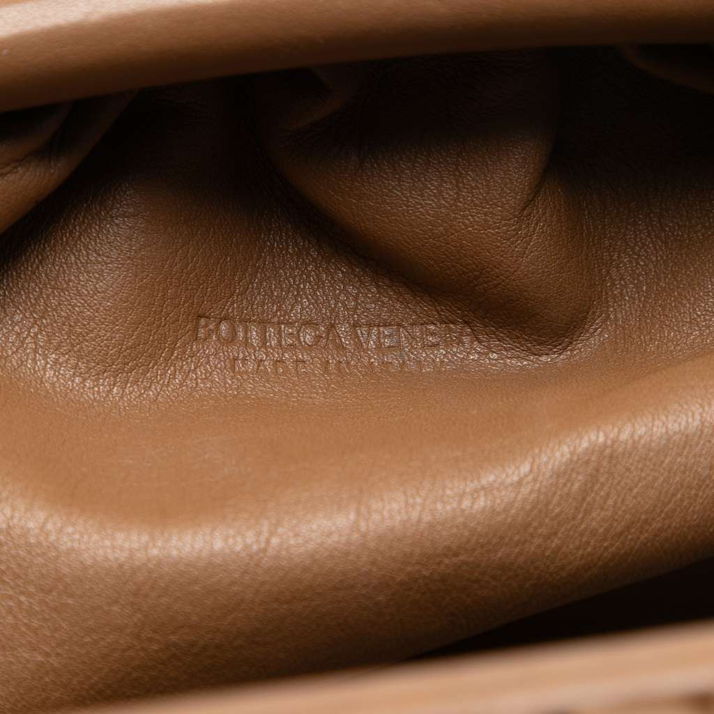 Bottega Veneta Lambskin The Mini Pouch Crossbody Brown Leather Very good condition - Box View