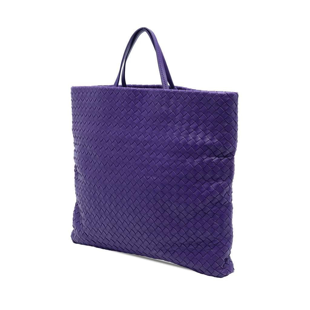 Bottega Veneta Nappa Intrecciato Convertible Tote Purple Leather Very good condition - Back View