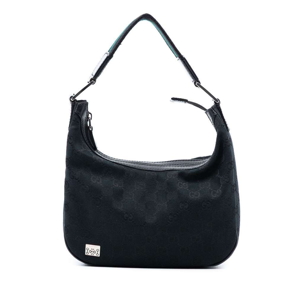 Gucci Small GG Canvas Web Pop Handbag Black Canvas Very good condition - Front View