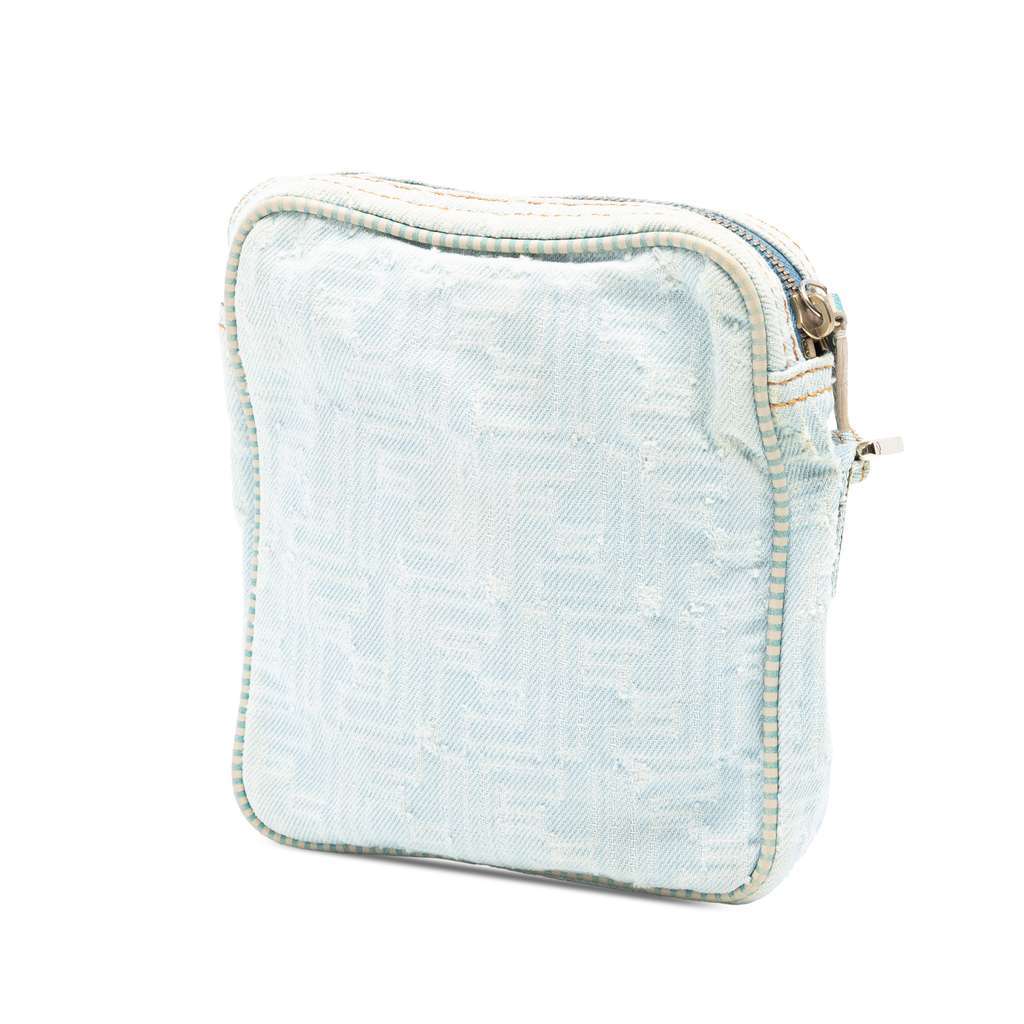 Fendi Zucca Denim Crossbody Blue Denim Very good - Back View