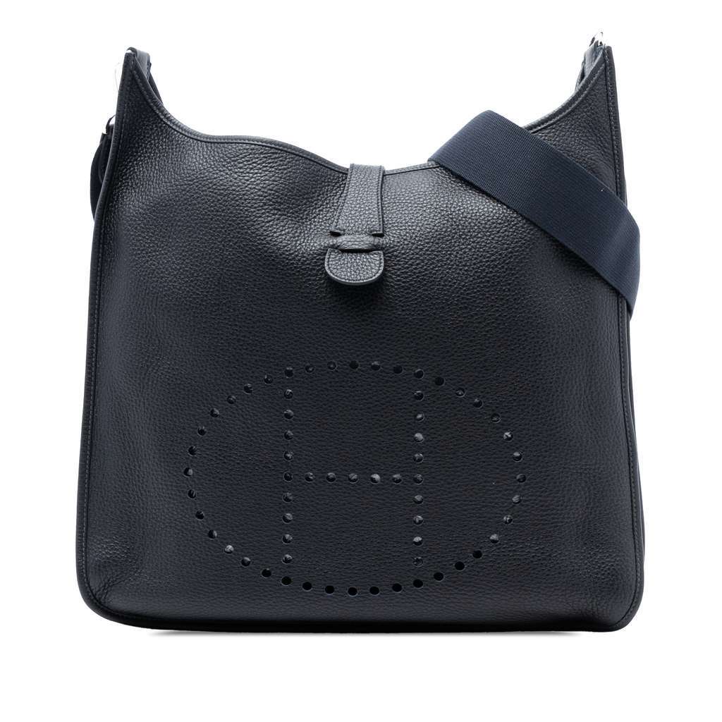 Hermès Clemence Evelyne III 40 Blue Leather Very good condition - Front View