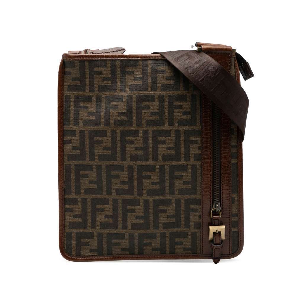 Fendi Zucca Coated Canvas Crossbody Brown Canvas Very good - Front View