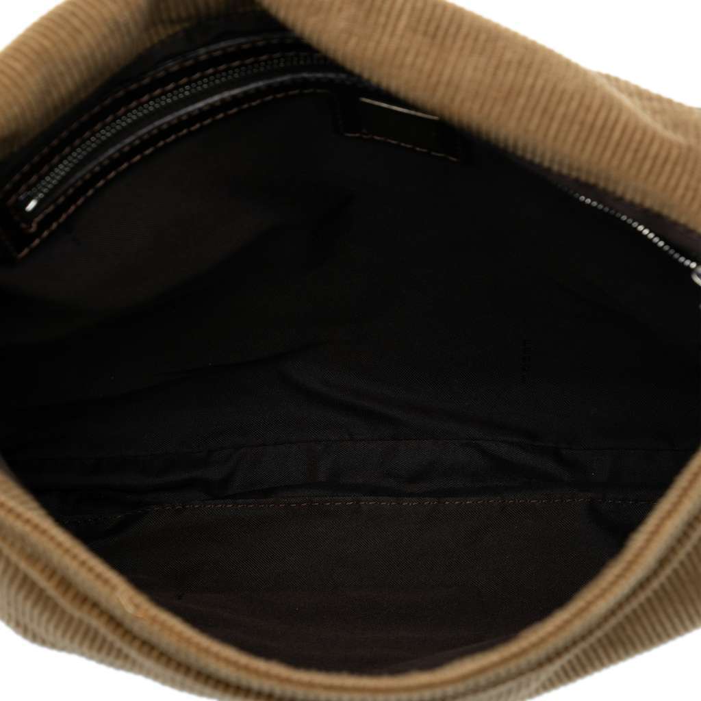 Fendi Corduroy Shoulder Bag Brown Velvet Very good - Model View