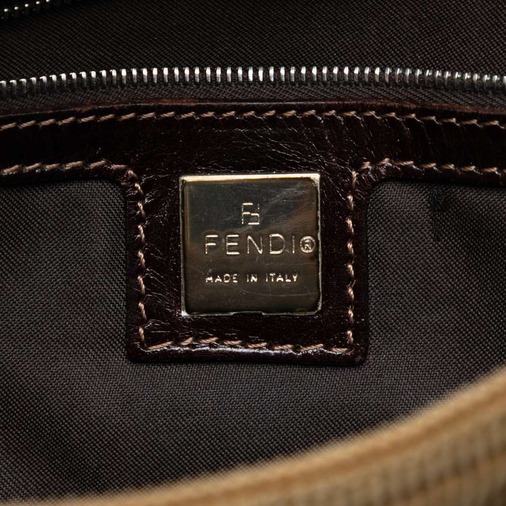 Fendi Corduroy Shoulder Bag Brown Velvet Very good - Box View