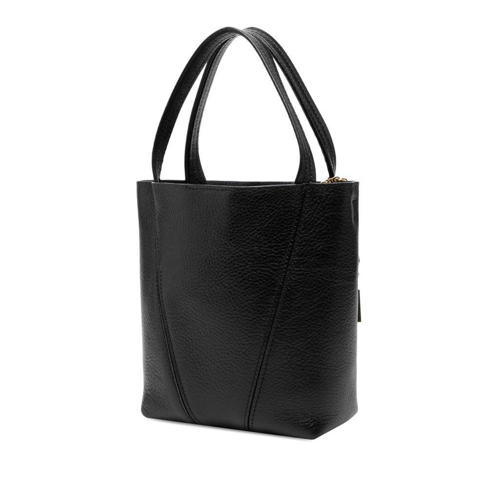 Chloé Small Grained Calfskin Spin Satchel Black Leather Good condition - Back View
