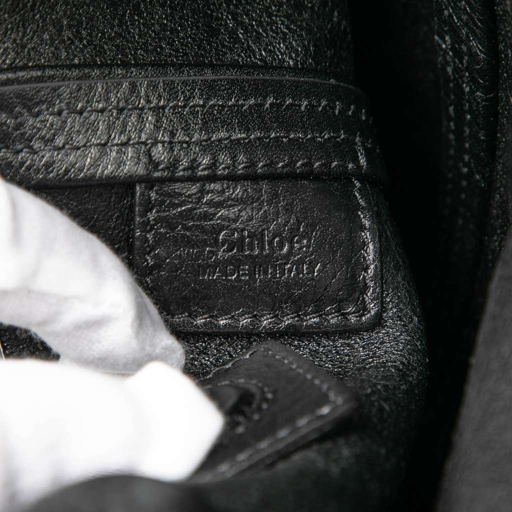Chloé Small Grained Calfskin Spin Satchel Black Leather Good condition - Box View