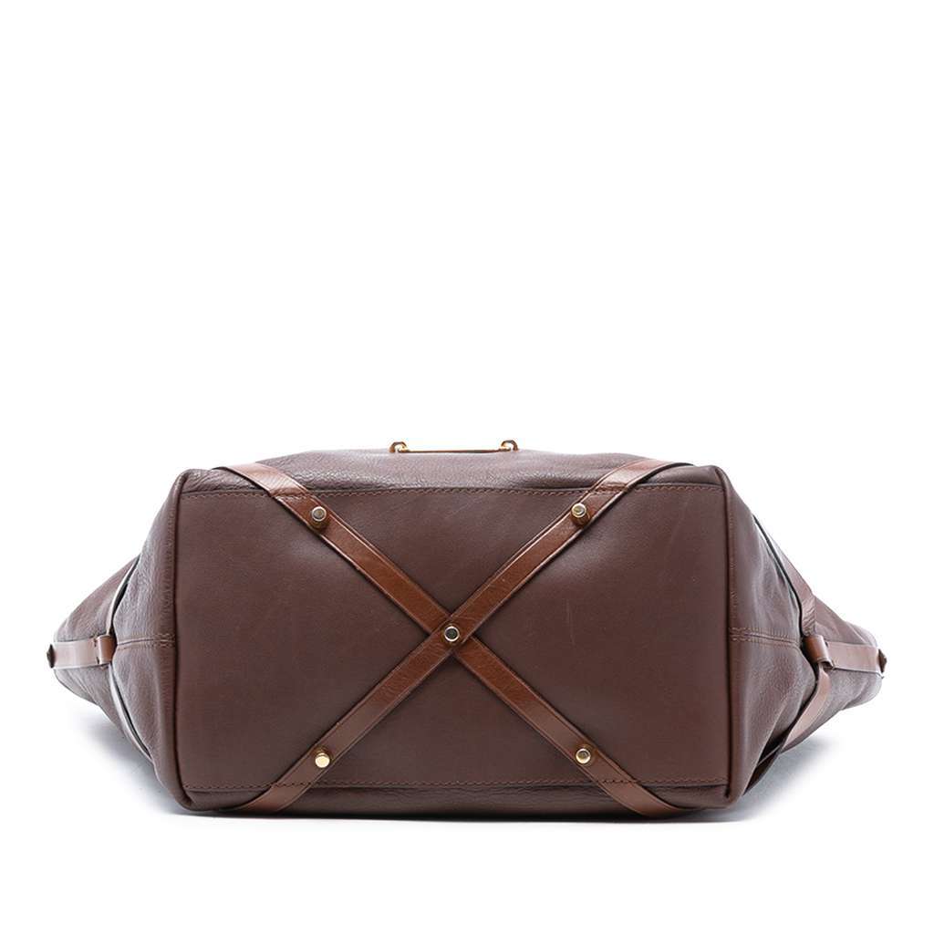 Burberry Medium House Check Trimmed Leather Salisbury Tote Brown Leather Very good condition - Inside View