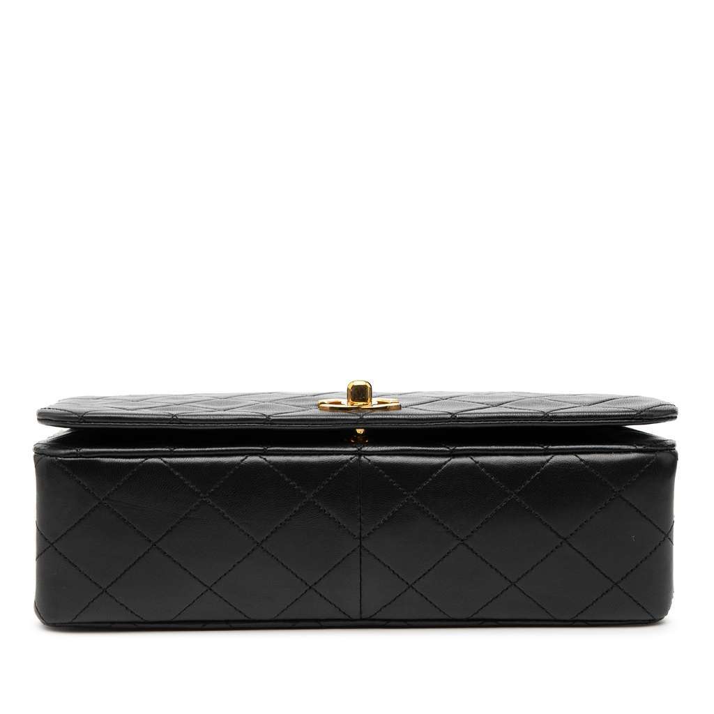 Chanel Medium Quilted Lambskin Full Flap Black Leather Good - Inside View