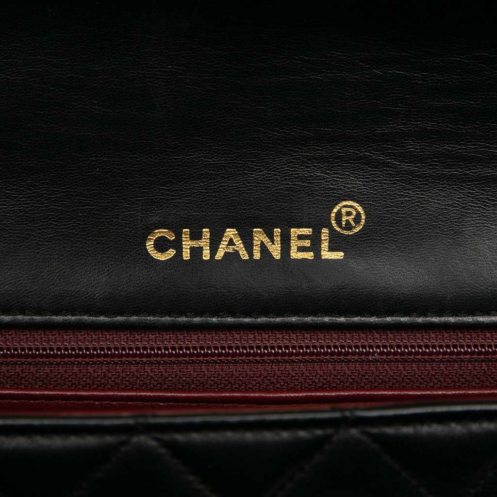 Chanel Medium Quilted Lambskin Full Flap Black Leather Good - Box View